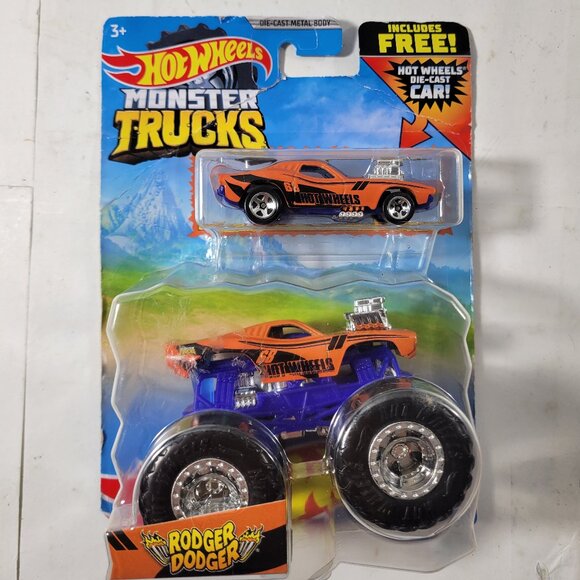 Hot Wheels Monster Trucks - Rodger Dodger and Rodger Dodger Car -- ITEM #1562 - Picture 1 of 2